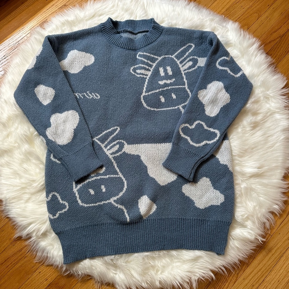 cow knit sweater
